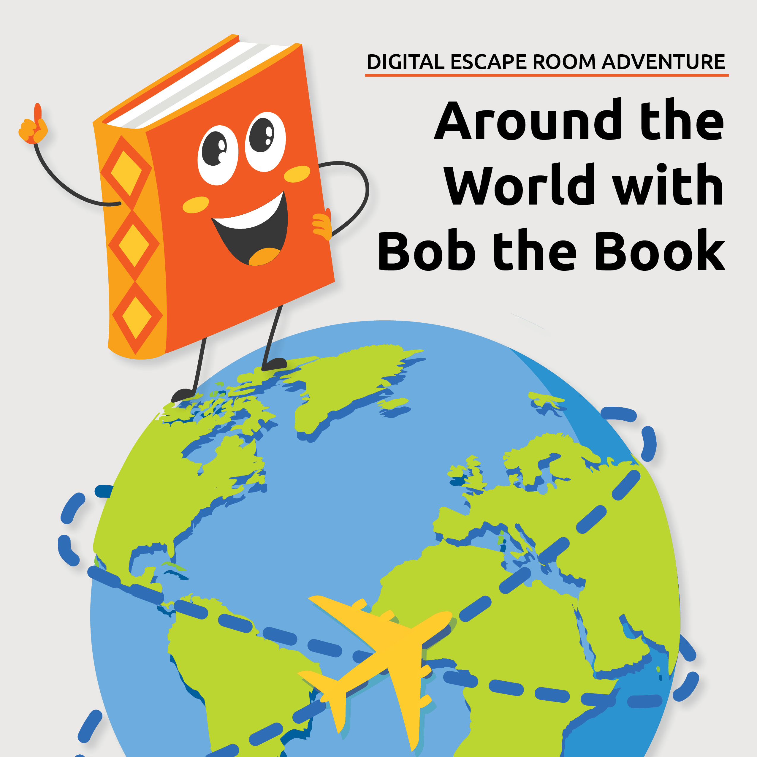 Illustrations of Bob the Book and the World