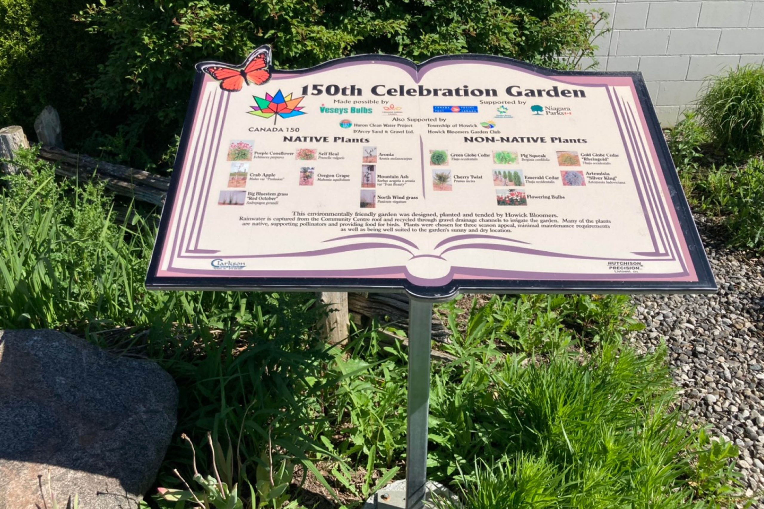Photo of sign at 150th Celebration Garden in Howick
