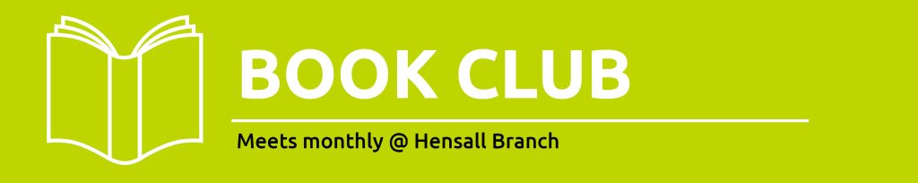 Illustration of a book promoting monthly book club in Hensall
