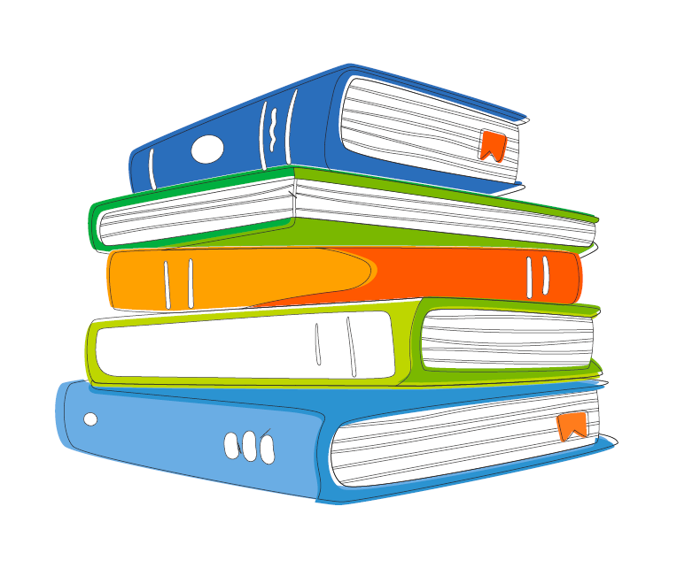 Illustration of a stack of books