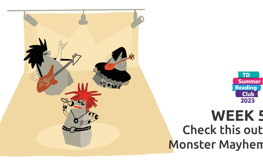 Illustration of monsters in a rock band