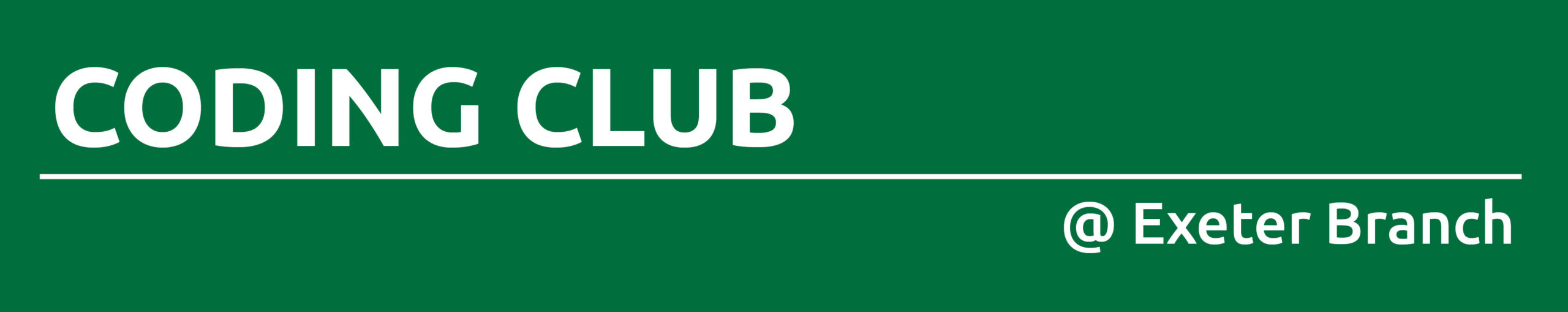 Dark green box with text promoting Coding Club at Exeter