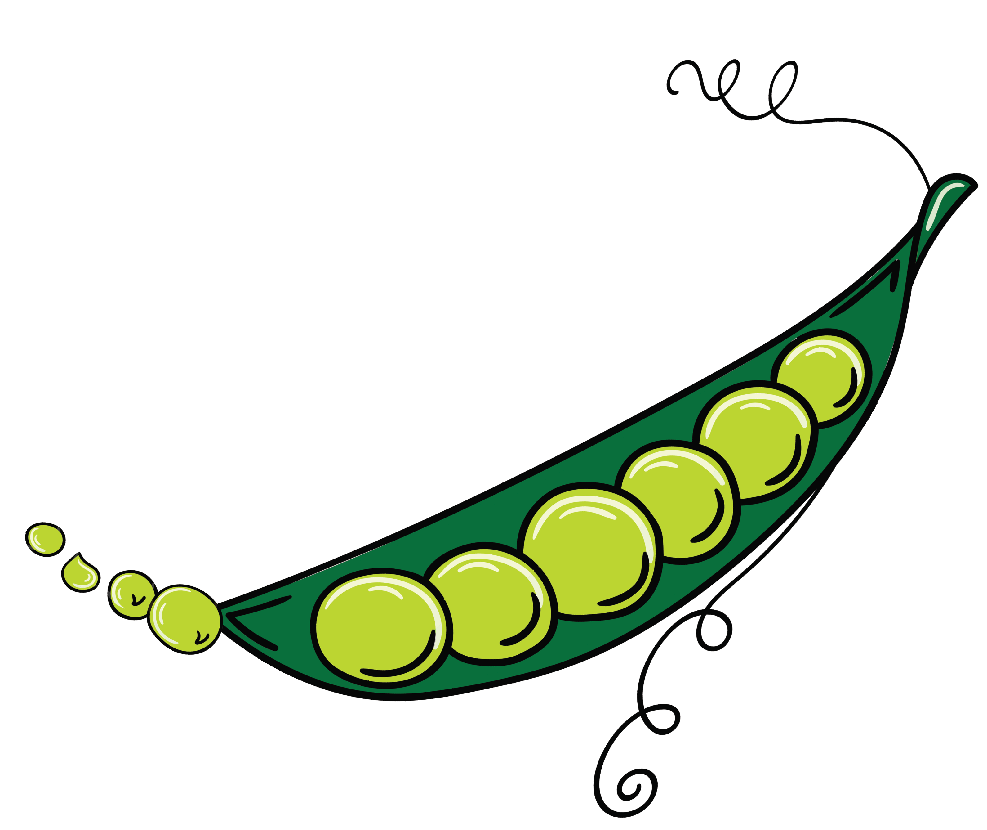 Illustration of peas in a pod
