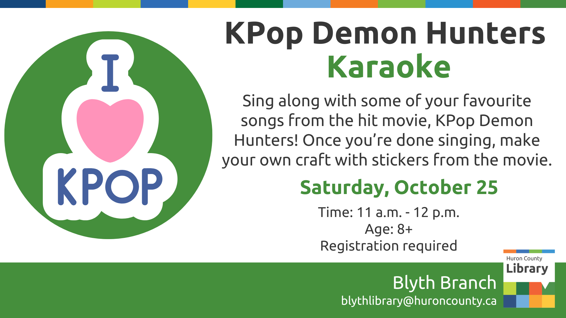 Illustration of 'I love kpop' with text promoting Kpop karaoke