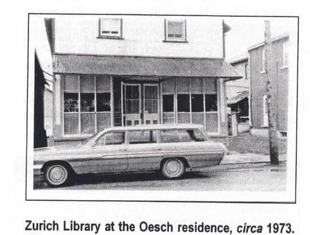 Black and white image of the Oesch residence in 1973. 